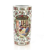 A large Chinese blue and white baluster floor vase, decorated exotic birds and foliage, 81cm high