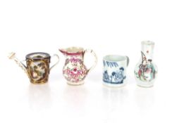 An early English porcelain coffee can, decorated in the Chinese manner; an 18th Century porcelain