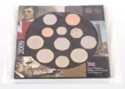 A 2009 Royal Mint coin set containing Kew Garden 50 pence