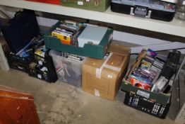 Eight boxes containing cassette tapes, video tapes