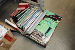 A box of music including organ and piano music, mu