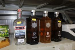 Four bottles of non alcoholic spirits