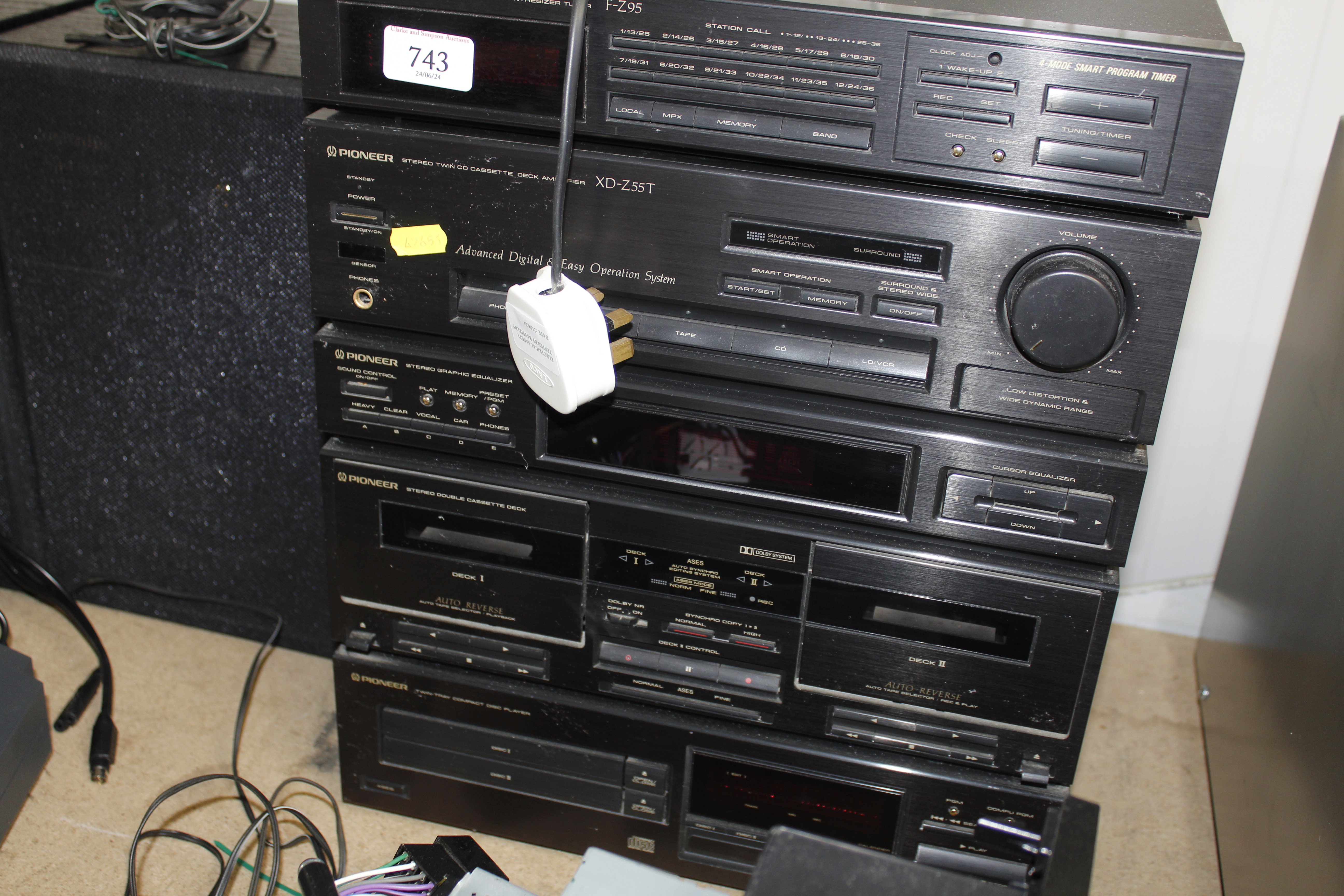 A Pioneer HiFi with two speakers and two car radio - Image 2 of 3