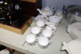A collection of Royal Chelsea tea ware