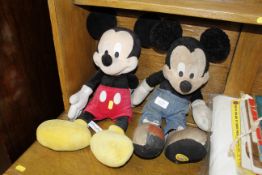 Two Mickey Mouse soft toys