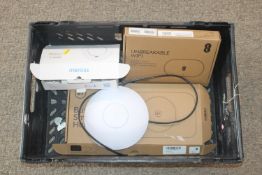 A box containing various Wi-Fi access points to include BT & EE and a box containing a quantity of