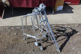 2x walking frames and 3x crutches SUBJECT TO VAT