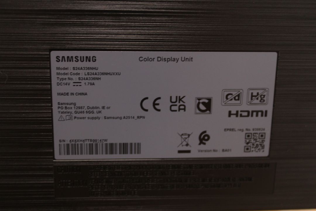 Samsung S24A336NHU 23.8" Essential Monitor, as new with power cable, instruction manual and original - Image 7 of 9