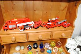 A collection of French die-cast and other fire veh