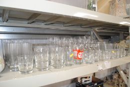 A large quantity of table glassware