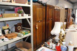 A 1930's oak single door wardrobe