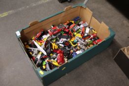 A large collection of various makes, sports cars, commercial vehicles aeroplanes etc. unboxed and