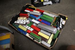 A collection of various Corgi and other unboxed buses and coaches