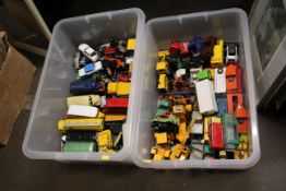 A collection of Corgi and Dinky unboxed model vehicles to include Leyland Comet truck, numerous