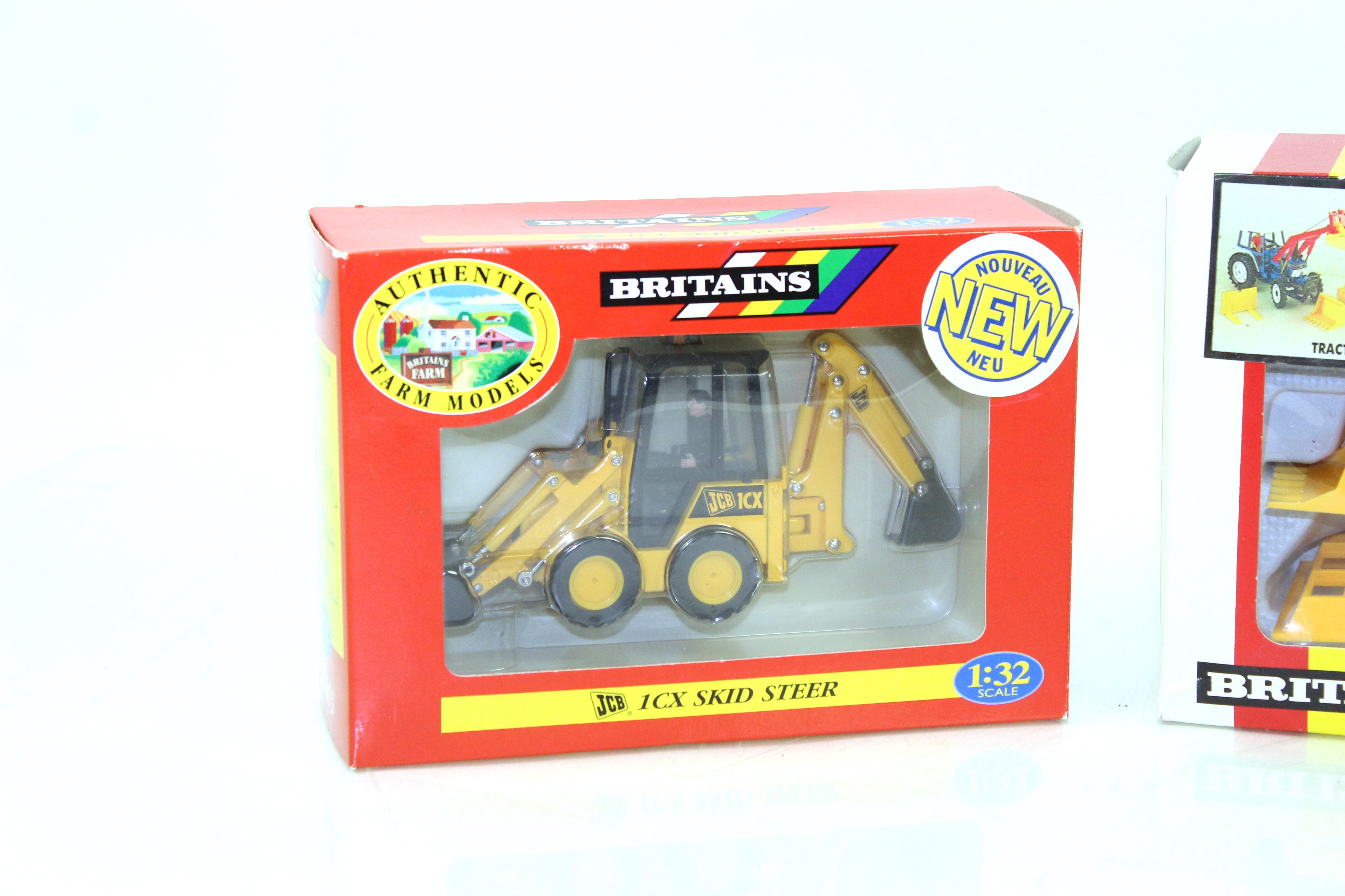 A Britains JCB 1CX Skid Steer No.09453; Britains Land Rover Defender 90 with canopy No.42101 and - Image 2 of 4