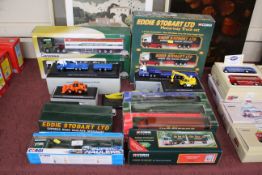 A Corgi Eddie Stobart Ltd. motorway truck set; various other Eddie Stobart vehicles; a World of
