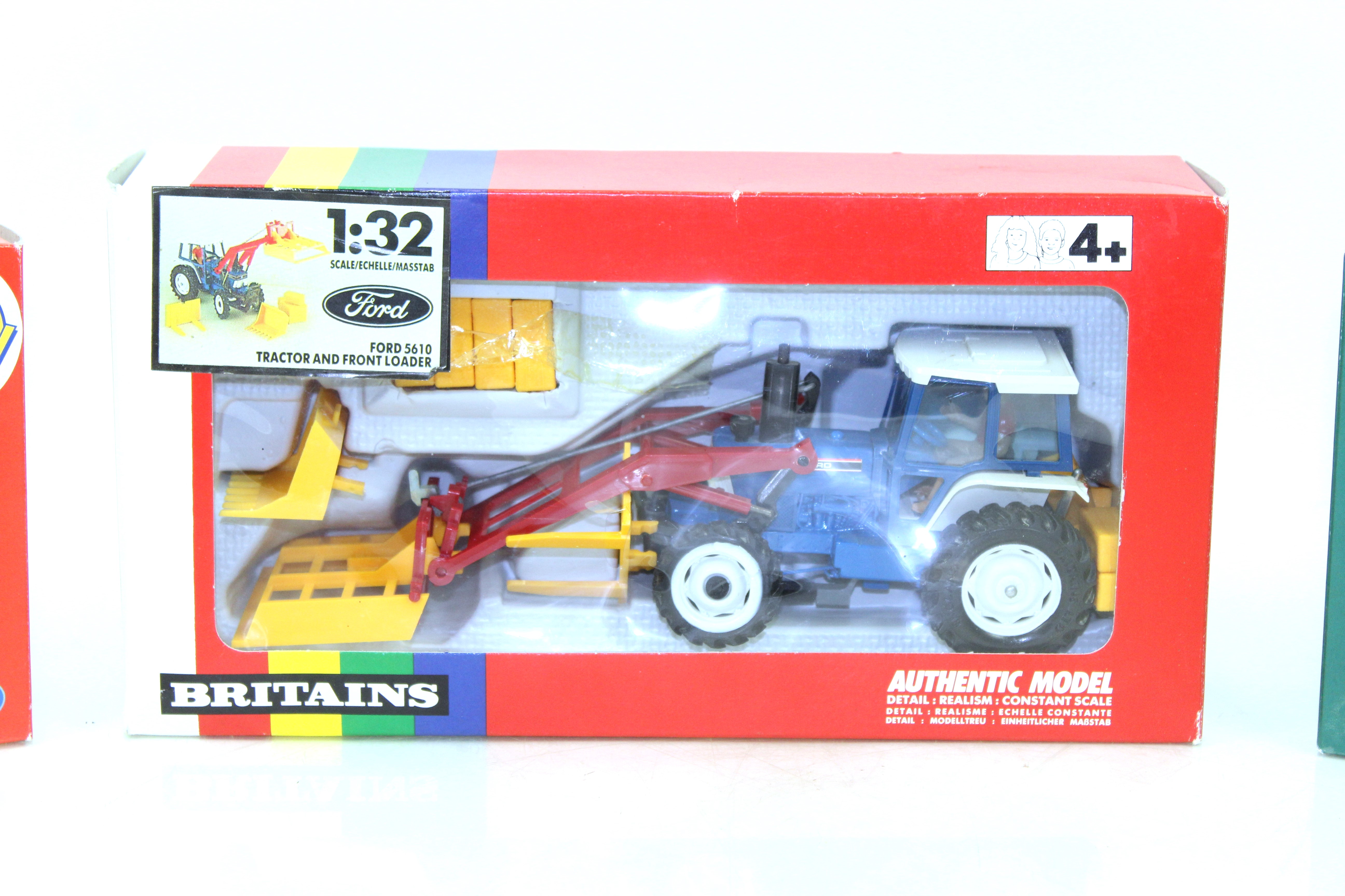 A Britains JCB 1CX Skid Steer No.09453; Britains Land Rover Defender 90 with canopy No.42101 and - Image 3 of 4