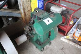 Petter “A” type single cylinder petrol engine. Serial number 315,669. Believed to be 1942. Info