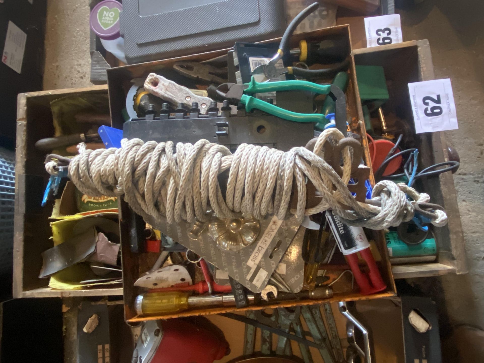 2x Wooden boxes, soldering irons, tub, repair files & various tools etc. NO VAT