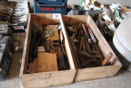 2x Trays of various tools including large quantity of hammers, files etc. SUBJECT TO VAT