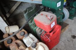 4x Jerry cans and other petrol cans. NO VAT