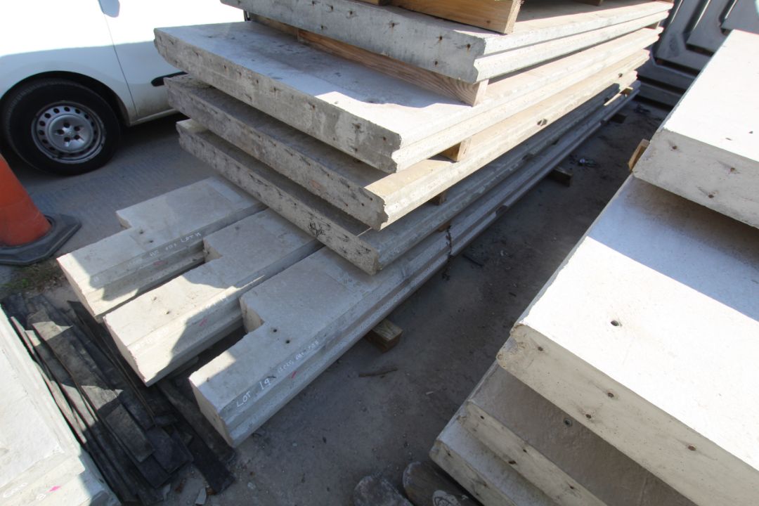 3x notched end prestressed concrete panels: 6485 x - Image 1 of 12