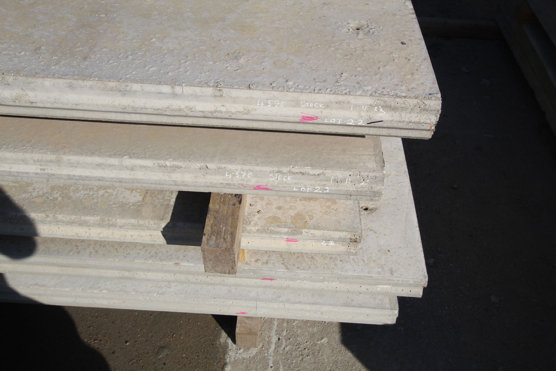 5x prestressed concrete panels: 3x 4570 x 1200 x 9 - Image 6 of 14
