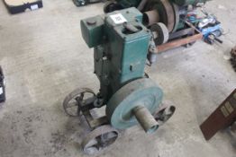 Lister D stationary engine. Four-wheel wheel troll