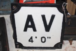 Cast Air Valve sign.