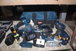 Quantity of Ryobi 18v power tools.