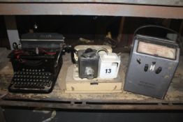 Vintage typewriter, Teasmaid and Marconi moisture