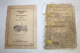 Original instruction book for International McCorm