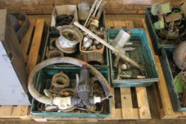 Pallet of various spares including irrigation join