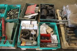 Pallet of various spares including cleaners, faste