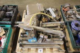 Pallet of various spares including metal stands, t