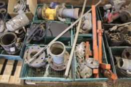 Pallet containing manual hydraulic pump, irrigatio