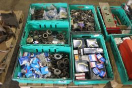 Pallet containing large quantity of bearings.