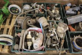 Pallet containing a large quantity of irrigation a