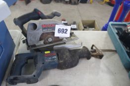 2x Bosch cordless saws (bare units). For sale due to farming by contract. V