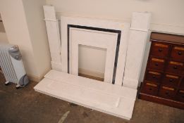 A marble fireplace