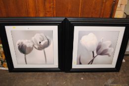 A pair of floral prints entitled 