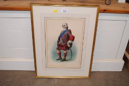 A decorative coloured print of Bonnie Prince Charlie, 32cm x 21cm