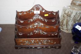 A Chinese mother of pearl inlaid letter rack