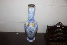 An antique Portuguese Majolica lamp base