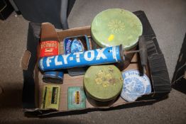 A collection of various vintage tins