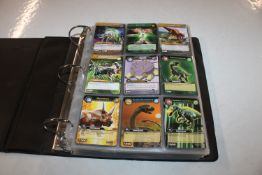 An album of mixed gaming cards