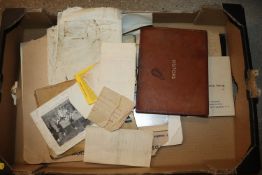 A box of miscellaneous ephemera, photos, visitors