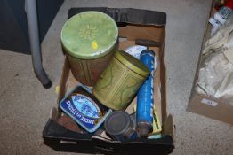 A collection of various vintage tins