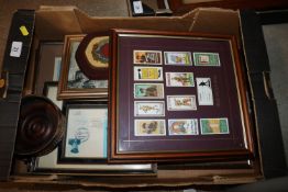 Four framed aircraft prints with various other fra