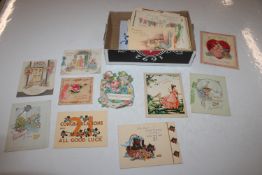 A box containing approx. sixty vintage 1940s greeti
